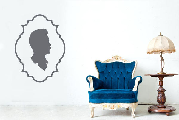 Gentleman Side Profile Framed Wall Sticker