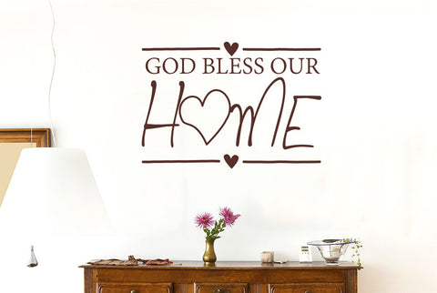 God Bless Our Home Wall Sticker