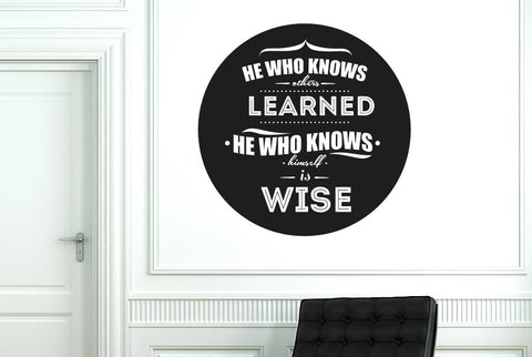 He Who Knows Others Learned Circle Wall Sticker