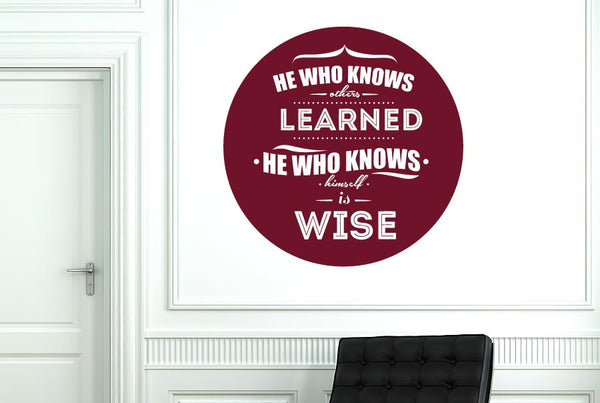 He Who Knows Others Learned Circle Wall Sticker