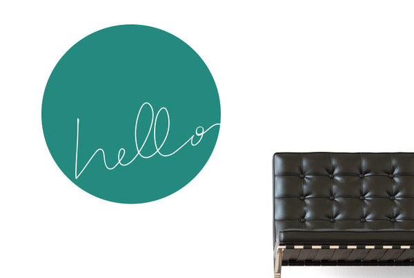 Hello Within Circle Wall Sticker