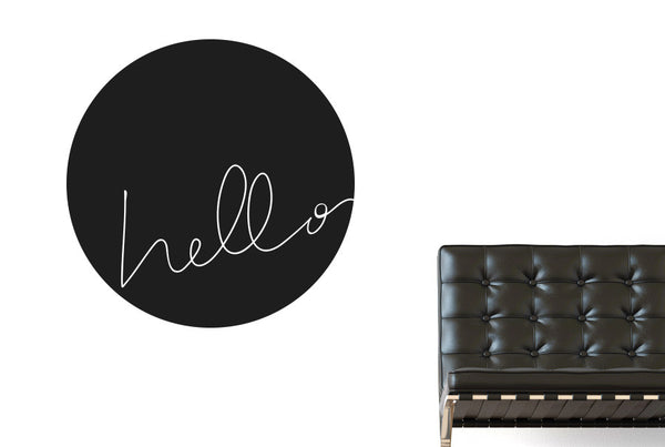 Hello Within Circle Wall Sticker