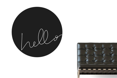 Hello Within Circle Wall Sticker