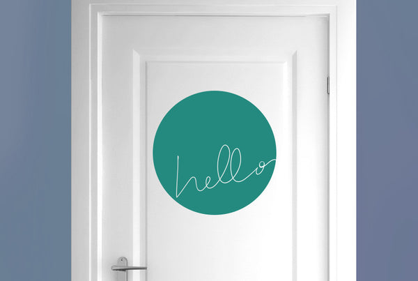 Hello Within Circle Door Room Sticker