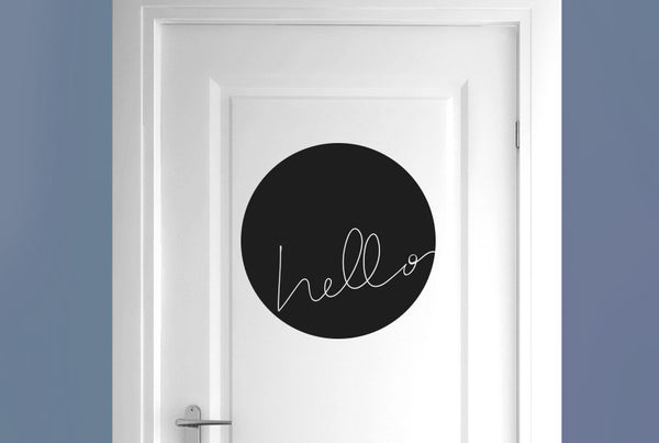 Hello Within Circle Door Room Sticker