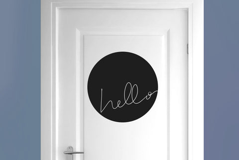 Hello Within Circle Door Room Sticker