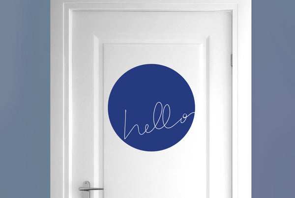 Hello Within Circle Door Room Sticker