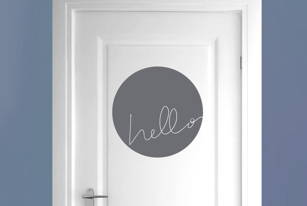 Hello Within Circle Door Room Sticker