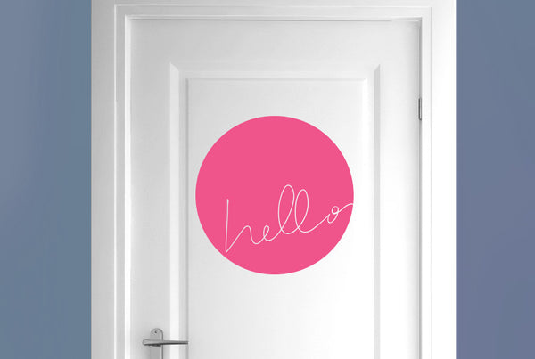 Hello Within Circle Door Room Sticker