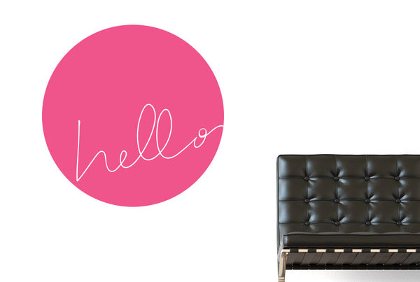 Hello Within Circle Wall Sticker