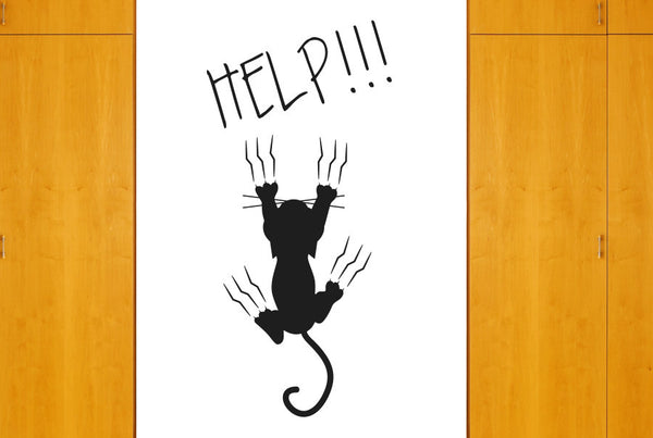 Help Cat Falling Wall Sticker