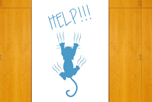 Help Cat Falling Wall Sticker