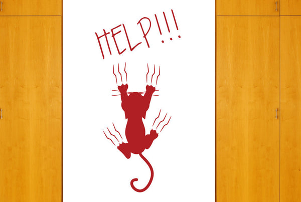 Help Cat Falling Wall Sticker