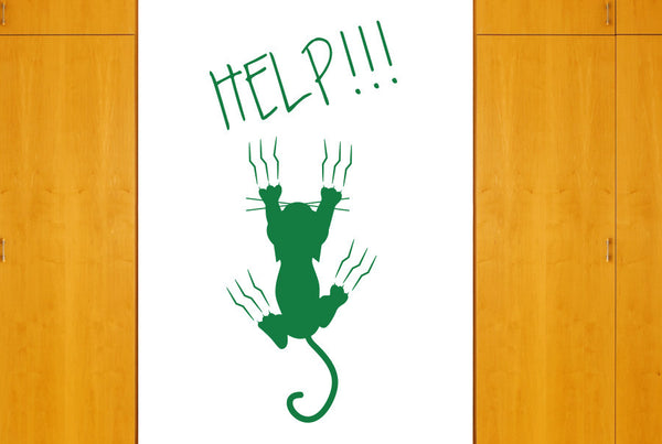 Help Cat Falling Wall Sticker