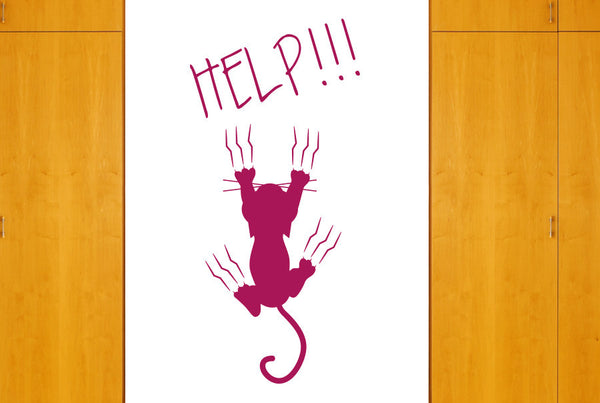 Help Cat Falling Wall Sticker