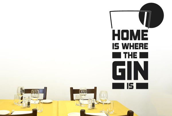 Home Is Where The Gin Is Lime Slice Wall Sticker