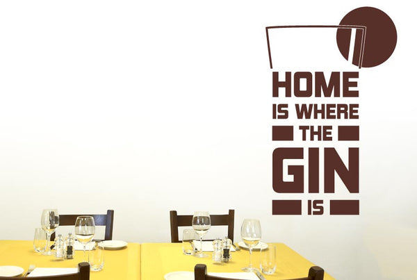 Home Is Where The Gin Is Lime Slice Wall Sticker