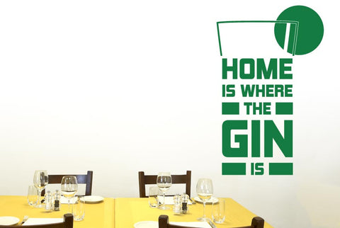 Home Is Where The Gin Is Lime Slice Wall Sticker