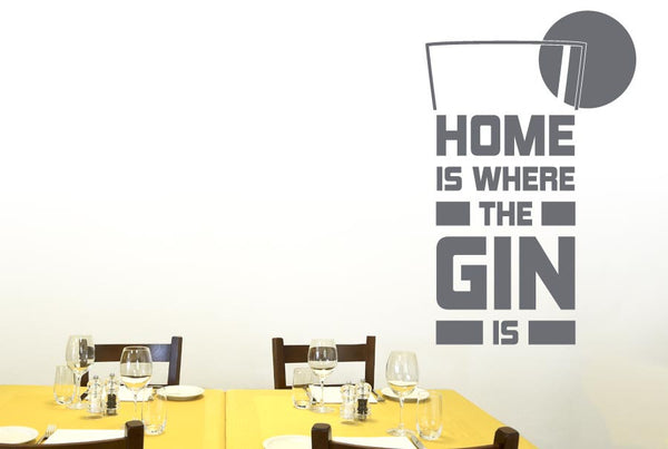 Home Is Where The Gin Is Lime Slice Wall Sticker