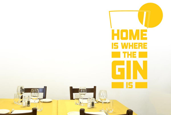Home Is Where The Gin Is Lime Slice Wall Sticker