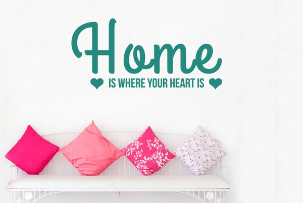 Home Is Where Your Heart Is Two Cute Hearts Wall Sticker