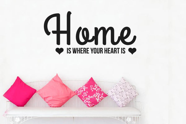 Home Is Where Your Heart Is Two Cute Hearts Wall Sticker