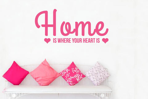 Home Is Where Your Heart Is Two Cute Hearts Wall Sticker