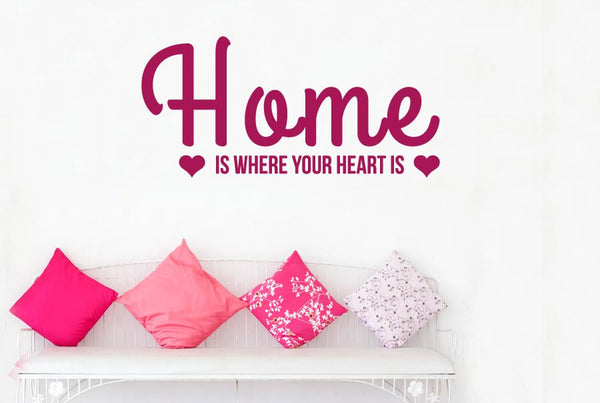Home Is Where Your Heart Is Two Cute Hearts Wall Sticker