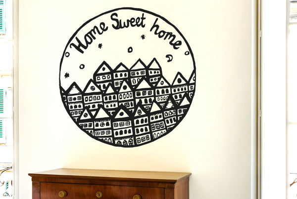 Home Sweet Home Row Of Houses Wall Sticker