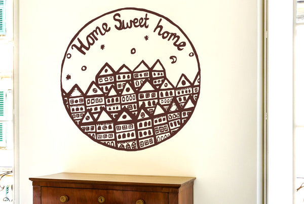 Home Sweet Home Row Of Houses Wall Sticker
