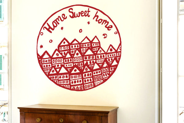 Home Sweet Home Row Of Houses Wall Sticker