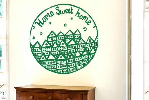Home Sweet Home Row Of Houses Wall Sticker