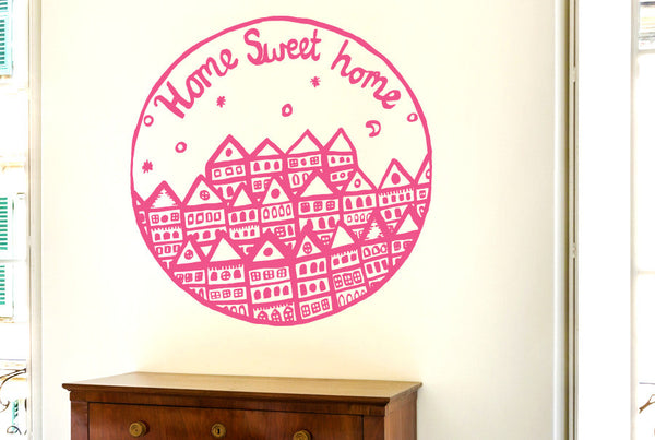Home Sweet Home Row Of Houses Wall Sticker