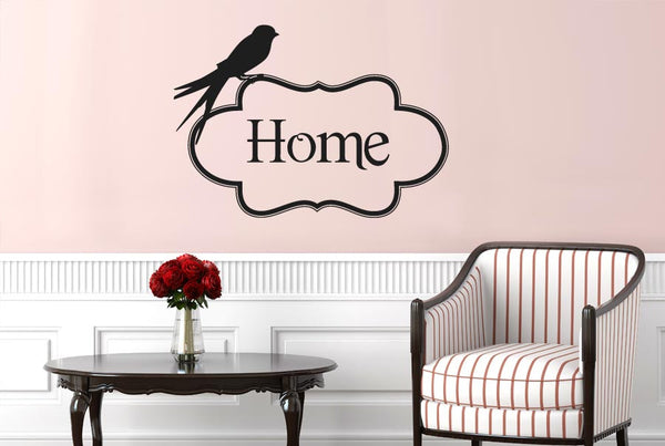 Home With Cute Bird Wall Sticker