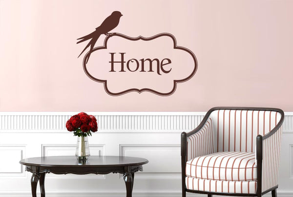 Home With Cute Bird Wall Sticker