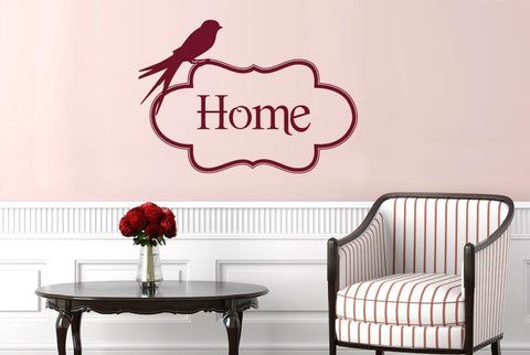 Home With Cute Bird Wall Sticker
