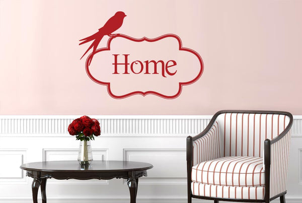 Home With Cute Bird Wall Sticker