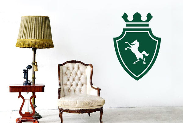 Horse On Coat Of Arms Shield Wall Sticker