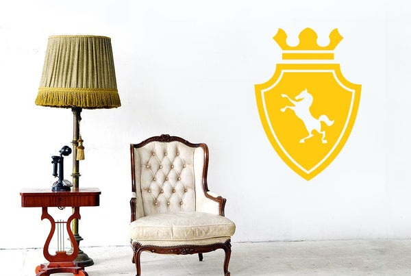 Horse On Coat Of Arms Shield Wall Sticker