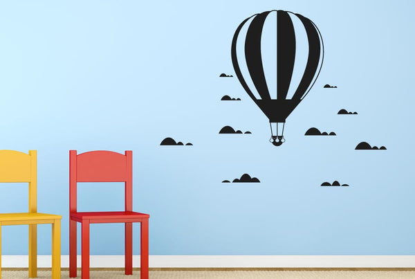 Hot Air Balloon In The Clouds Wall Sticker