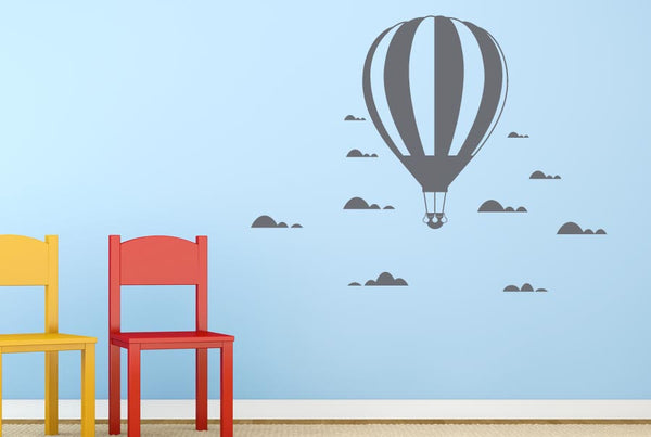 Hot Air Balloon In The Clouds Wall Sticker