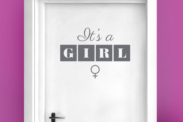 Its A Girl Door Room Sticker
