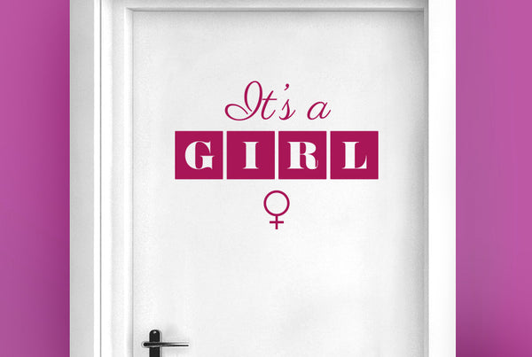 Its A Girl Door Room Sticker