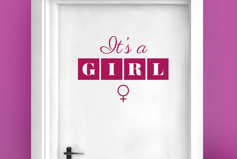 Its A Girl Door Room Sticker