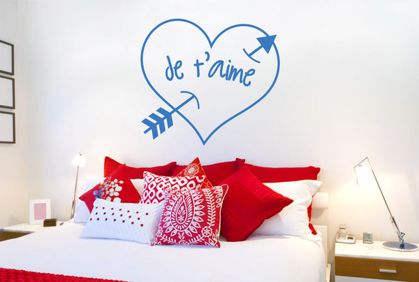 Je T'aime Arrow Through Heart Wall Sticker