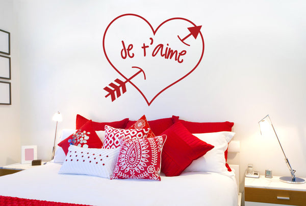 Je T'aime Arrow Through Heart Wall Sticker