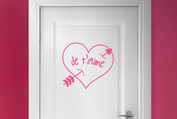 Je Taime Arrow Through Heart Door Room Sticker
