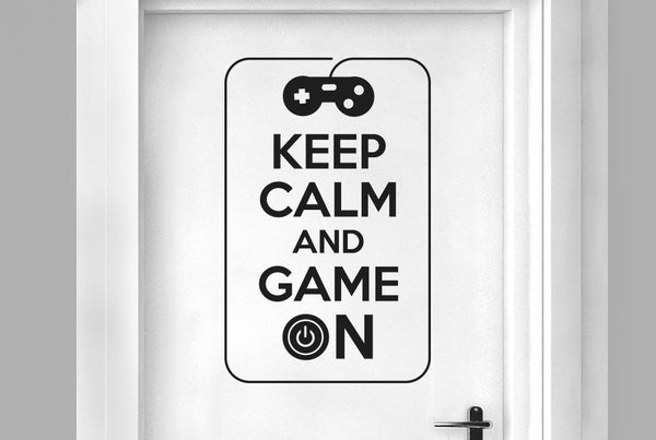 Keep Calm And Game On Door Room Sticker