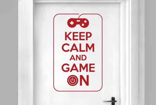 Keep Calm And Game On Door Room Sticker