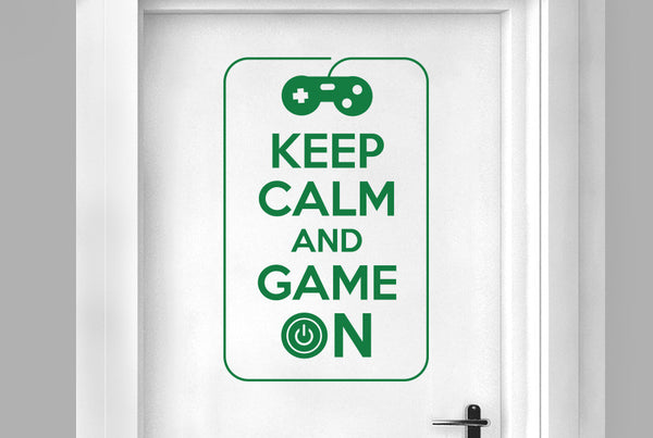 Keep Calm And Game On Door Room Sticker